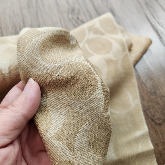 COACH monogram wool/silk pattern scarf - Picture 8 of 8